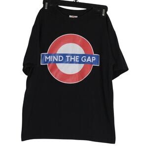 Vintage Mind The Gap Graphic T Shirt Black Mens Small Underground Tee